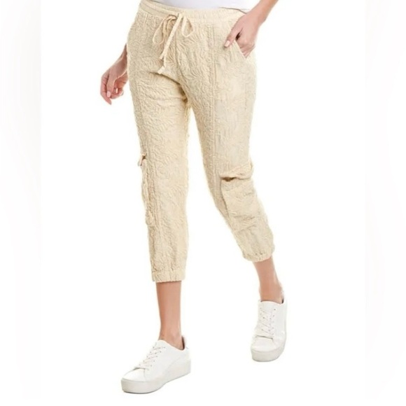 Johnny Was Love Pull On Embroidered Cargo Pants - Off White/Cream - Size Small - Picture 3 of 16